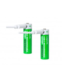 ელემენტი: Logilink LR6RCB2 AA 1.5 V Li-Ion 1850mAh USB-C Rechargeable Batteries 2pcs