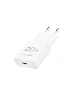 დამტენი: Logilink PA0345 USB-C (PD 3.0) 20W GaN Fast Charger White