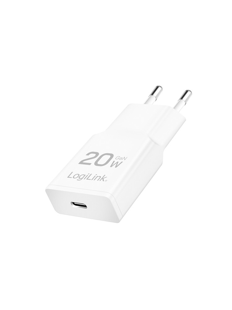დამტენი: Logilink PA0345 USB-C (PD 3.0) 20W GaN Fast Charger White