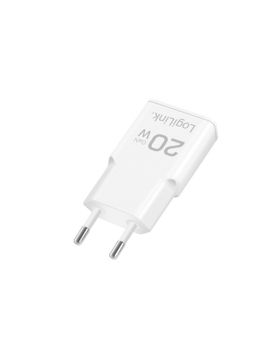 დამტენი: Logilink PA0345 USB-C (PD 3.0) 20W GaN Fast Charger White