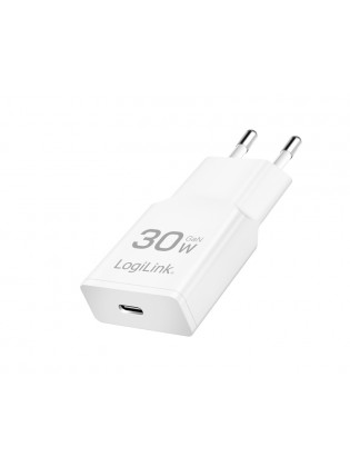 დამტენი: Logilink PA0347 USB-C (PD 3.0) 30W GaN Fast Charger White