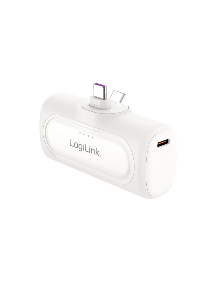 დამტენი: Logilink PA0349W 5000 mAh 2xUSB-C Quick Charge Function Power Bank White