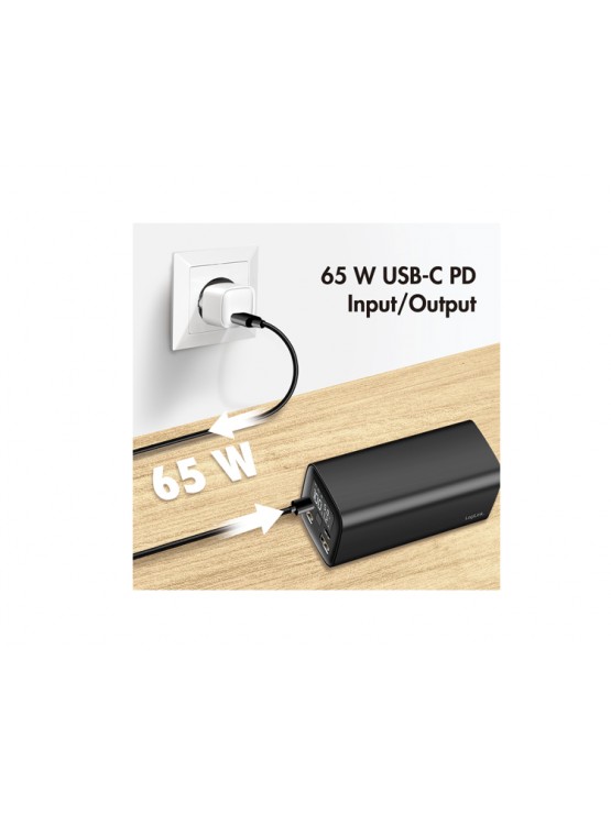 დამტენი: Logilink PA0350 Power Bank 20.000 mAh QC 3.0 & PD 3.0 65W With LCD Display Black
