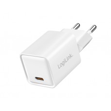 დამტენი: Logilink PA0355 USB-C GaN Fast Charger (PD+QC 3.0) 20W White