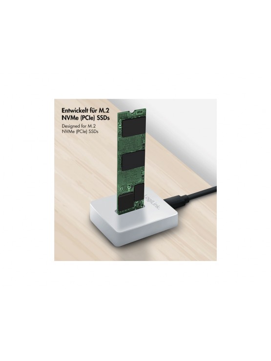 დოქ სადგური: Logilink QP0034 1-Port USB 3.2 Gen2 10 Gbit/s M.2 NVMe (PCIe) Docking Station Aluminium