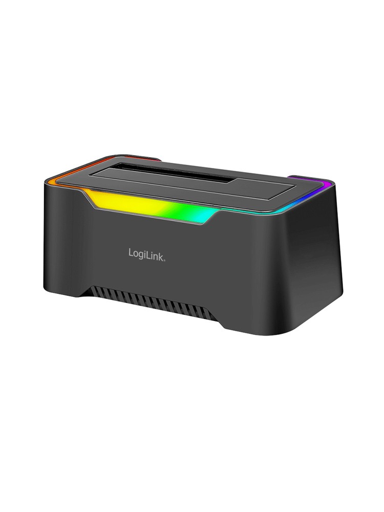 დოქ სადგური: Logilink QP0035 USB-C 3.2 Gen 1 2.5" & 3.5" SATA HDD/SSD RGB Docking station Black