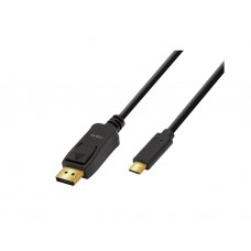 კაბელი: Logilink UA0335 4K/60Hz USB Type-C 3.2 Gen1 to DP Cable Black 1.8m