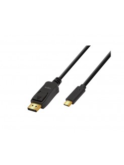 კაბელი: Logilink UA0335 4K/60Hz USB Type-C 3.2 Gen1 to DP Cable Black 1.8m