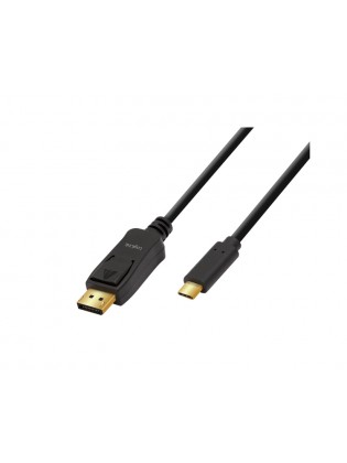 კაბელი: Logilink UA0335 4K/60Hz USB Type-C 3.2 Gen1 to DP Cable Black 1.8m