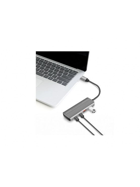 ადაპტერი: Logilink UA0413 Ultra-Slim USB 3.2 Gen2 Hub 2xUSB-A/2xUSB-C PD 100W Sspace Grey