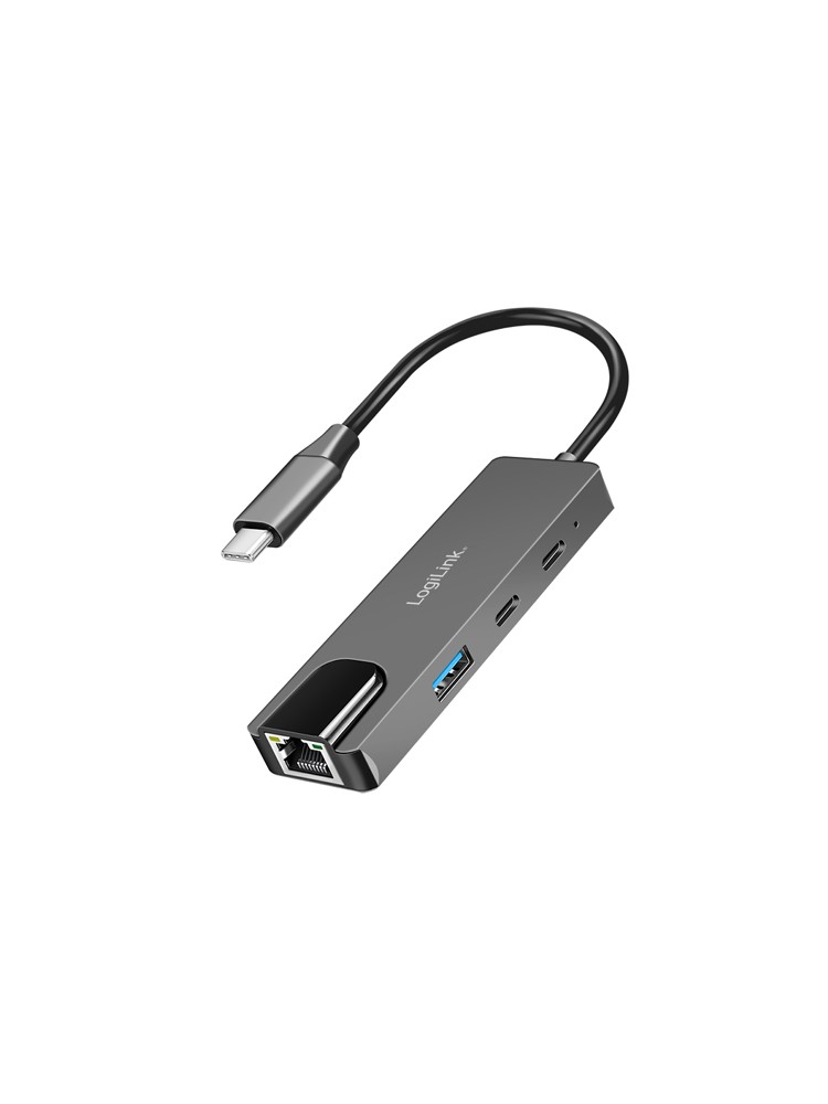 ადაპტერი: Logilink UA0432 USB 3.2 Hub 3-port with 2.5G Gigabit Ethernet Adapter Space Grey