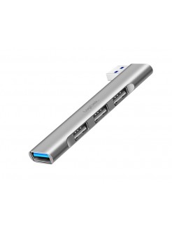 USB ჰაბი: Logilink UA0436 Ultraslim 4-port USB-A hub 18W Aluminium