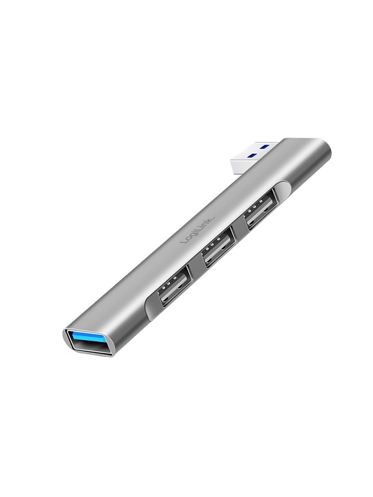 USB ჰაბი: Logilink UA0436 Ultraslim 4-port USB-A hub 18W Aluminium