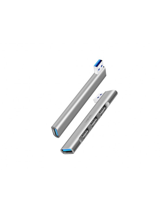USB ჰაბი: Logilink UA0436 Ultraslim 4-port USB-A hub 18W Aluminium