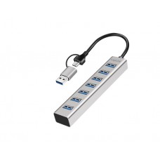 USB ჰაბი: Logilink UA0441 USB-C 7-Port Hub 5Gbps Silver