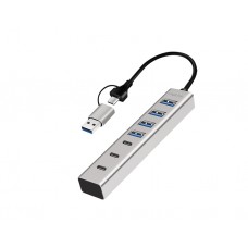 USB ჰაბი: Logilink UA0442 4xUSB-A/3xUSB-C Hub 5Gbps Silver