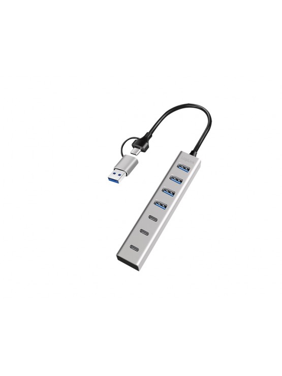 USB ჰაბი: Logilink UA0442 4xUSB-A/3xUSB-C Hub 5Gbps Silver