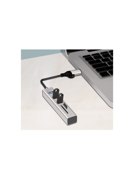 USB ჰაბი: Logilink UA0445 USB 3.0 Hub 3xUSB-A SD/microSD Slot 5Gbps Silver