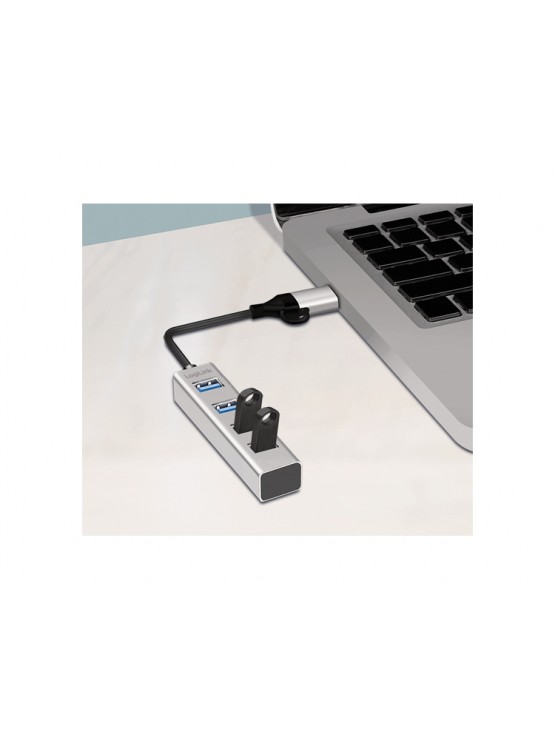 USB ჰაბი: Logilink UA0455 USB 3.0 Hub 4xUSB-A 5 Gbit/s 2-in-1 connection Cable Silver
