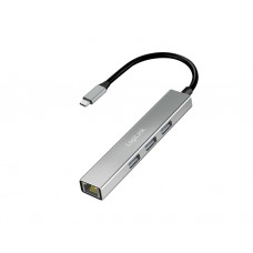 USB ჰაბი: Logilink UA0461 USB-C 3-Port Hub Gigabit Adapter 15cm