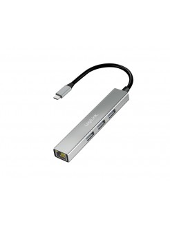 USB ჰაბი: Logilink UA0461 USB-C 3-Port Hub Gigabit Adapter 15cm