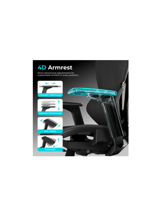 გეიმინგ სავარძელი: LUMI CH09-8 Gaming Chair Mesh Black/Orange