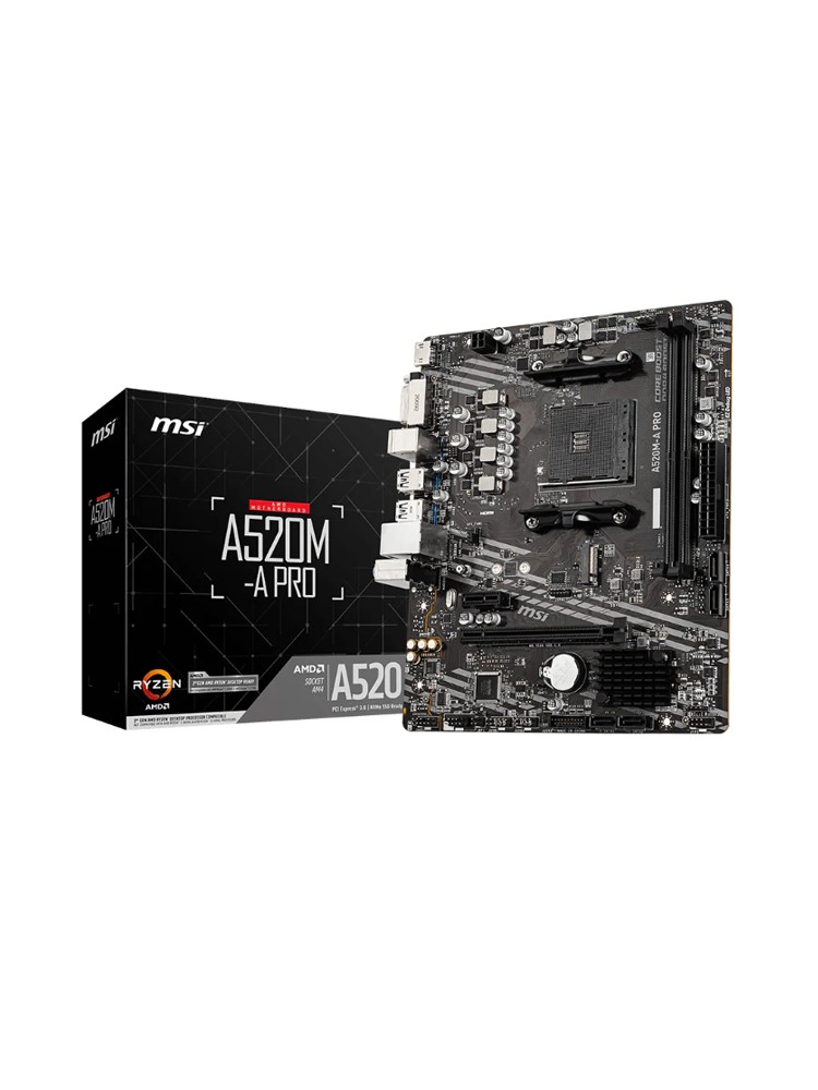დედა დაფა: MSI A520M-A PRO 2DDR4 AM4