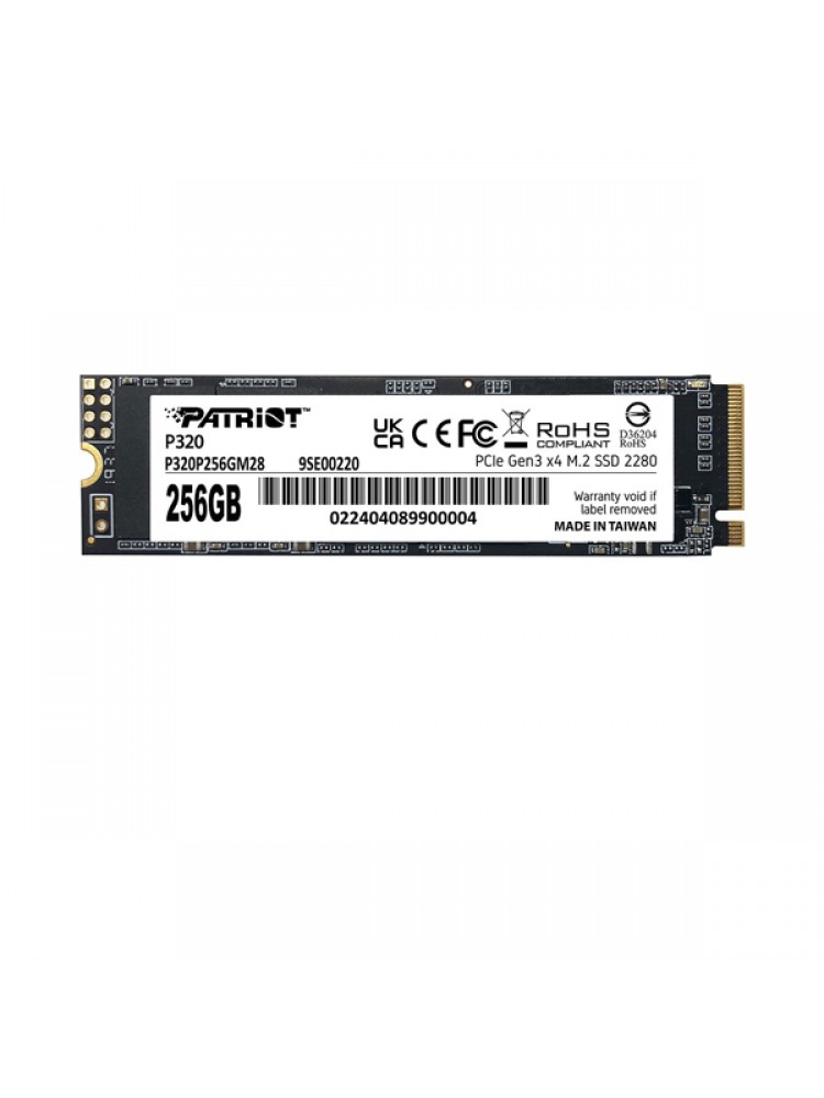 მყარი დისკი: Patriot P320 256GB SSD M.2 2280 PCIe Gen 3.0 x4 NVMe - P320P256GM28