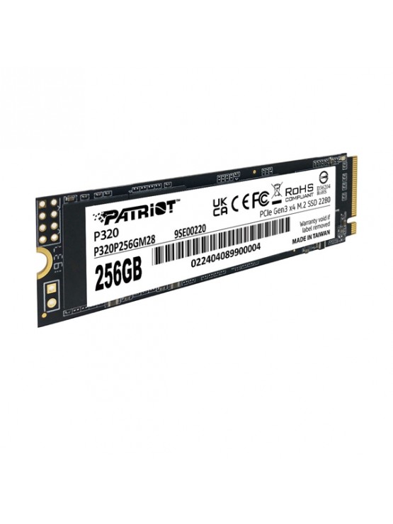 მყარი დისკი: Patriot P320 256GB SSD M.2 2280 PCIe Gen 3.0 x4 NVMe - P320P256GM28