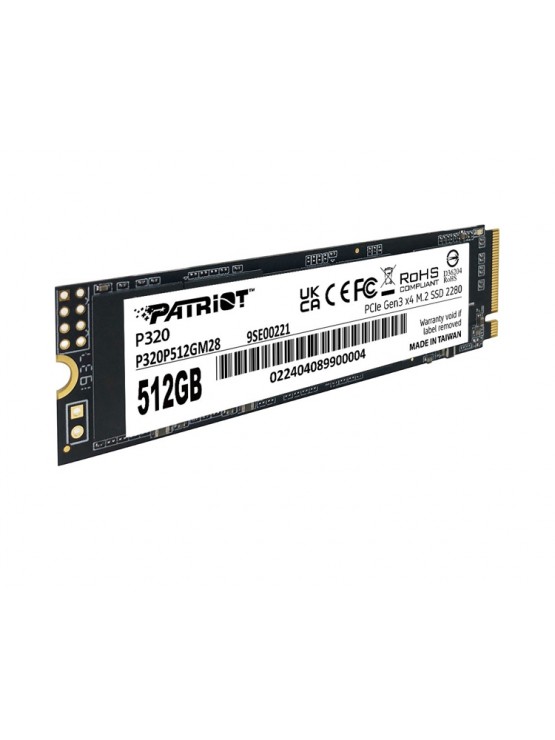 მყარი დისკი: Patriot P320 512GB SSD M.2 2280 PCIe Gen 3.0 x4 NVMe - P320P512GM28
