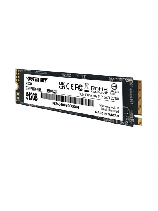 მყარი დისკი: Patriot P320 512GB SSD M.2 2280 PCIe Gen 3.0 x4 NVMe - P320P512GM28