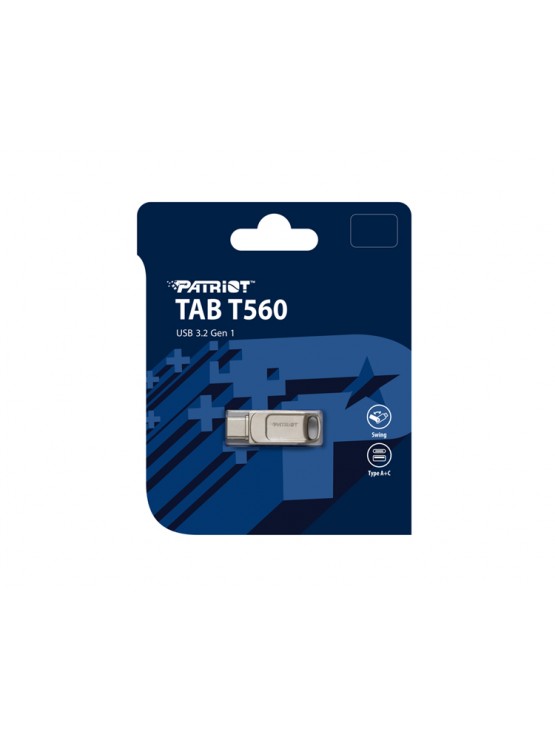ფლეშ მეხსიერება: Patriot TAB T560 128GB USB 3.2 Gen 1 Swing Type-A+C - PS128GT560DS5D
