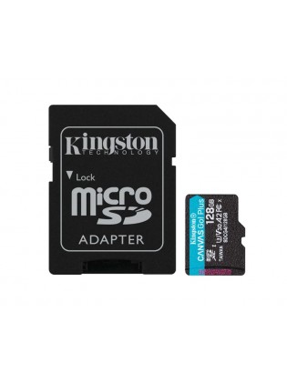 მეხსიერების ბარათი: Kingston Canvas Go Plus 128GB microSD UHS-I Class 10 + Adapter - SDCG4/128GB