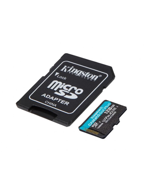 მეხსიერების ბარათი: Kingston Canvas Go Plus 128GB microSD UHS-I Class 10 + Adapter - SDCG4/128GB