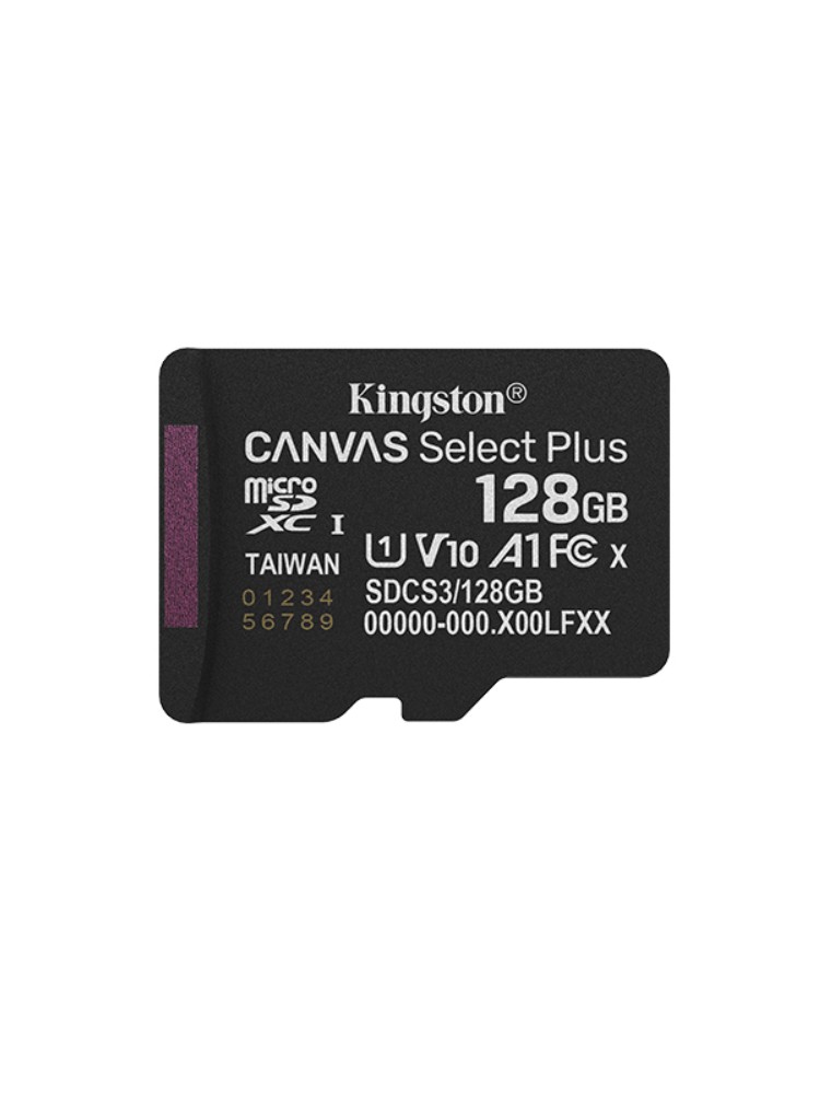 მეხსიერების ბარათი: Kingston Canvas Select Plus 128GB UHS-I Class 10 - SDCS3/128GBSP