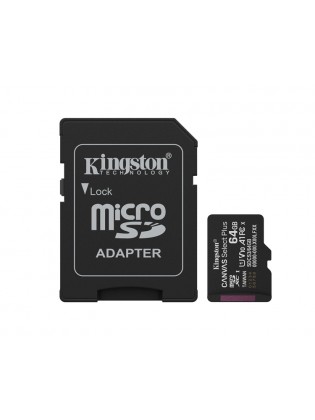 მეხსიერების ბარათი: Kingston Canvas Select Plus 64GB UHS-I Class 10 + Adapter - SDCS3/64GB