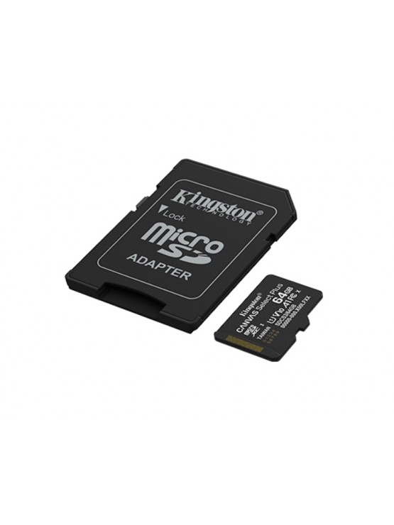 მეხსიერების ბარათი: Kingston Canvas Select Plus 64GB UHS-I Class 10 + Adapter - SDCS3/64GB