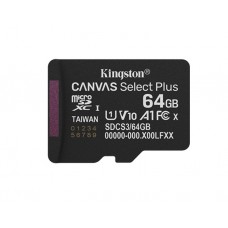 მეხსიერების ბარათი: Kingston Canvas Select Plus 64GB UHS-I Class 10 - SDCS3/64GBSP