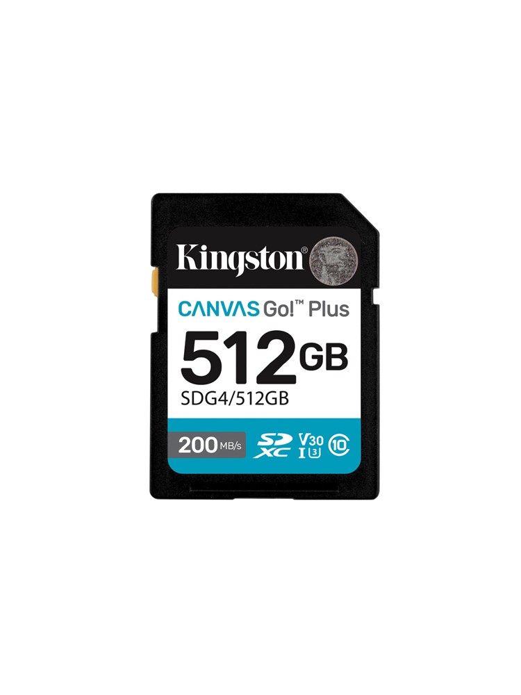 მეხსიერების ბარათი: Kingston Canvas Go! Plus 512GB UHS-I Class 10 - SDG4/512GB