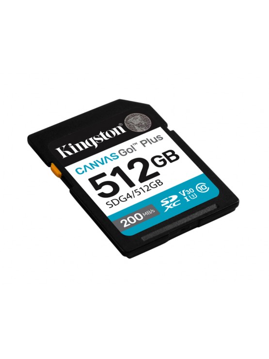 მეხსიერების ბარათი: Kingston Canvas Go! Plus 512GB UHS-I Class 10 - SDG4/512GB