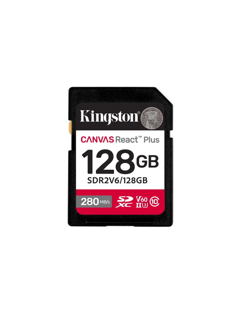 მეხსიერების ბარათი: Kingston Canvas React Plus V60 128GB UHS-II Class 10 - SDR2V6/128GB