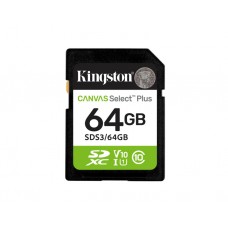 მეხსიერების ბარათი: Kingston Canvas Select Plus 64GB SD Card UHS-I Class 10 - SDS3/64GB