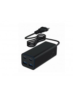 დამტენი: Gembird TA-UC-2A2C-PD100-01-BK 4-port 100W GaN USB PowerDelivery fast charger Black