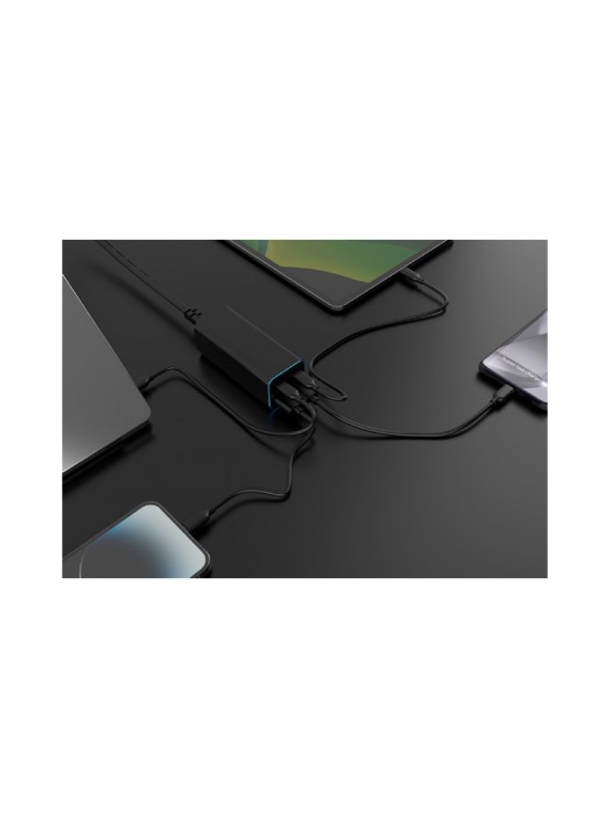 დამტენი: Gembird TA-UC-2A2C-PD100-01-BK 4-port 100W GaN USB PowerDelivery fast charger Black