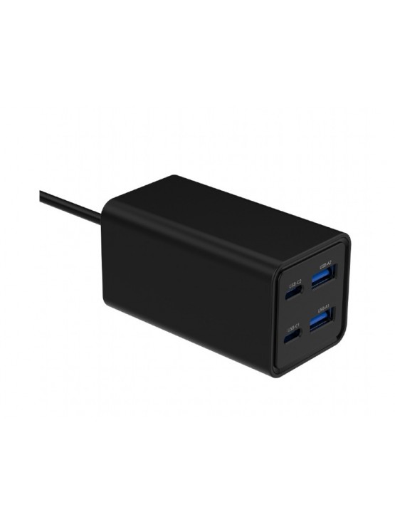 დამტენი: Gembird TA-UC-2A2C-PD65-01-BK 4-port 65W GaN USB PowerDelivery fast charger Black