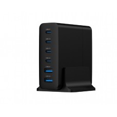 დამტენი: Gembird TA-UC-2A4C-PD75-01-BK 6-port 75W GaN USB fast charger Black