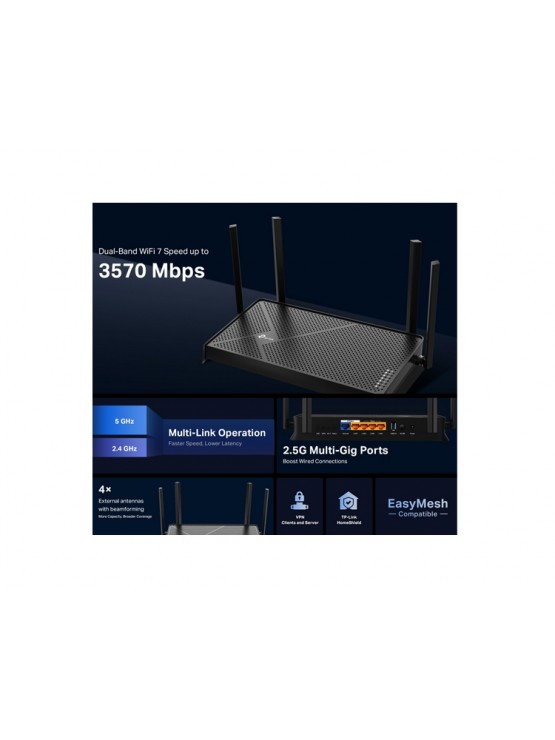 როუტერი: TP-Link Archer BE230 BE3600 Dual-Band Wi-Fi 7 Router