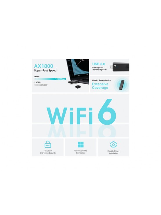 ადაპტერი: TP-Link Archer TX20U AX1800 Dual Band Wi-Fi 6 Wireless USB Adapter