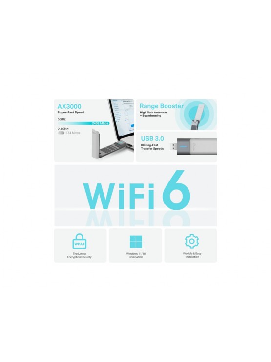 ადაპტერი: TP-Link Archer TX50UH AX3000 High Gain Wireless USB Adapter