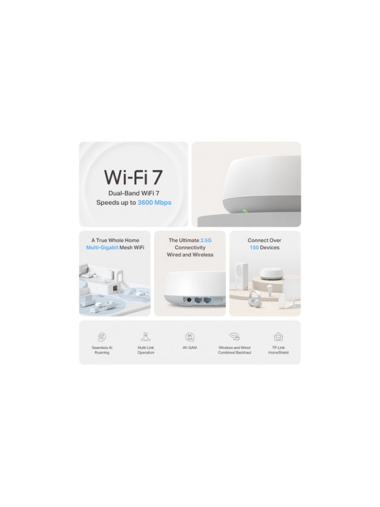 როუტერი: TP-link Deco BE25 BE3600 1-pack Whole Home Mesh WiFi 7 System